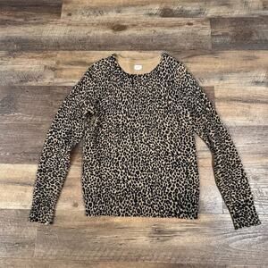 Ann Taylor LOFT Leopard Print Pullover Sweater Size S Office Career Comfort READ